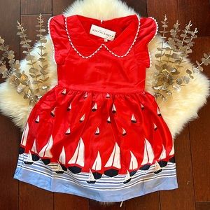 NWT Janie and Jack red sailboat nautical girls party special occasion dress!